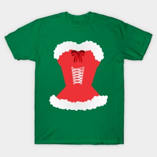 1980s funny  red corset christmas Mrs Claus T-Shirt